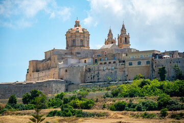Fototapeta na wymiar St Paul's Cathedral - Mdina Old City - Malta