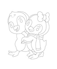 Love birds coloring page for kids