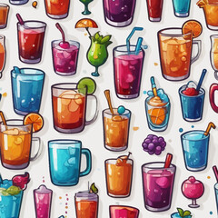 Cute Drink Cartoon Design Very Cool