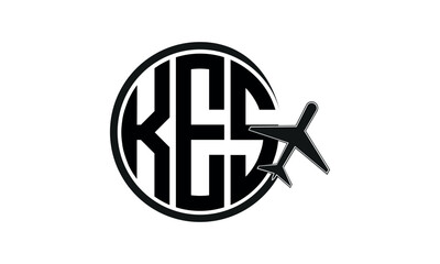 KES three initial letter circle tour & travel agency logo design vector template. hajj Umrah agency, abstract, wordmark, business, monogram, minimalist, brand, company, flat, tourism agency, tourist - obrazy, fototapety, plakaty