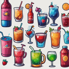 Cute Drink Cartoon Design Very Cool