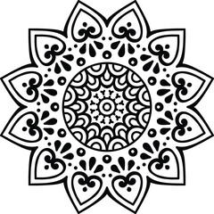 vector color abstract alpona ornamental borders with  flower design 