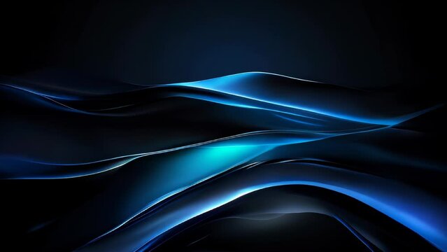 Clean smooth waving blue lines over a black background