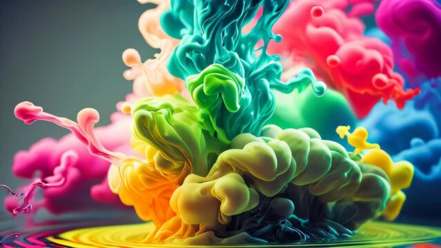 Colorful paint diffusion