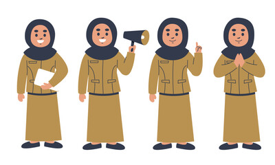 Hijab Wearing Civil Servant Poses