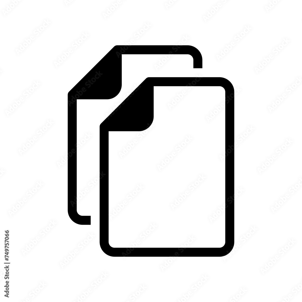 Aufkleber file duplicate icon isolated on white background.