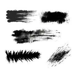a set of black and white watercolor ink textures