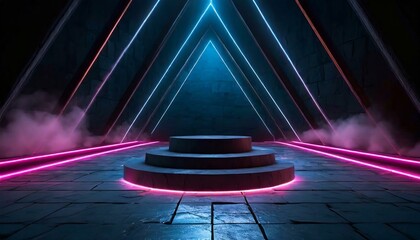 Podium background product platform abstract stage texture neon spotlight