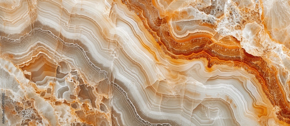 Poster a close-up view of a sleek and smooth marble surface, showcasing intricate veins and patterns in the