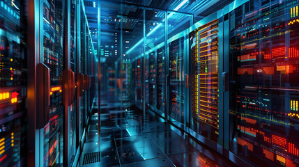 data server of a technology company, cyberspace tech setup cyber security data communication digital tech, futuristic tech background or wallpaper 
