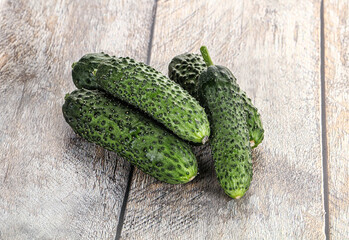 Fresh natural organic cucumbers heap
