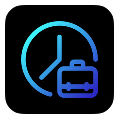 Editable work hour, freelancer, time, briefcase vector icon. Remote work, job, profession. Part of a big icon set family. Perfect for web and app interfaces, presentations, infographics, etc