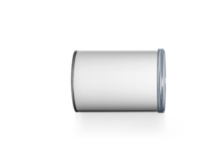 Cans packaging for snack product like potato chips or peanuts, transparent background