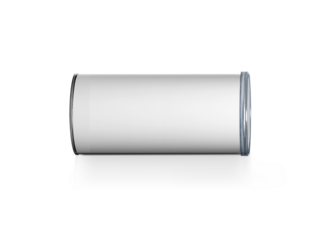 Cans packaging for snack product like potato chips or peanuts, transparent background