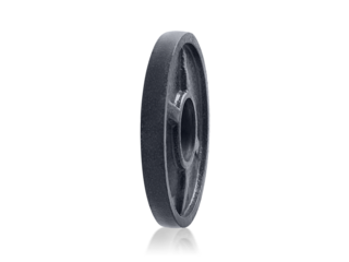 An iron black weight plate, transparent background