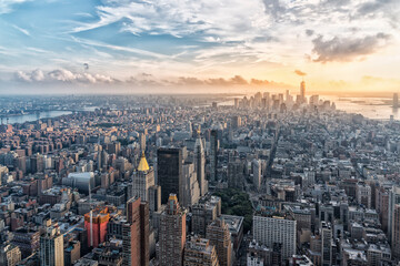 Manhattan skyline in New York taken from the Empire State Building