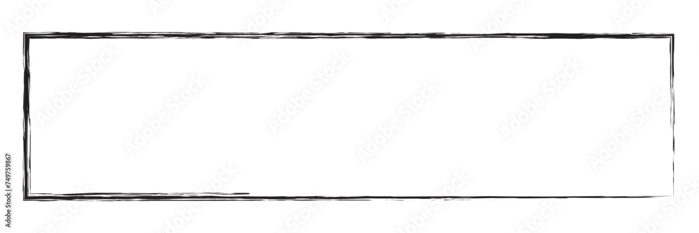Poster scribble, sketch lines rectangle frame. squiggly, zig-zag, criss -cross doodle lines rectangular bor