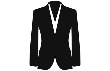 Suit Silhouette,Men blazer or jacket symbol simple silhouette icon on background
