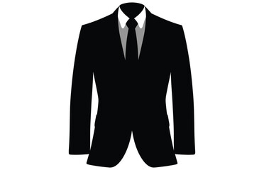 Suit Silhouette,Men blazer or jacket symbol simple silhouette icon on background
