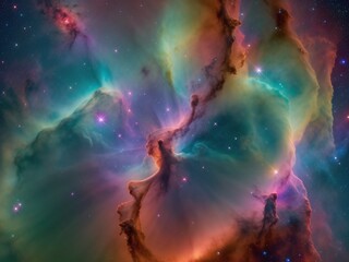  breathtaking vista of a nebula being sculpted by the powerful winds of a nearby star