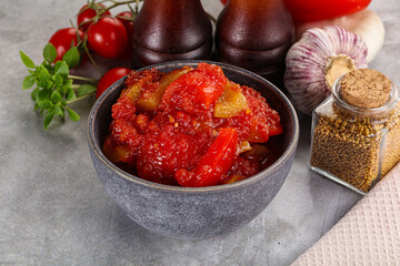 Hungarian lecho with bell pepper