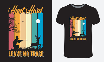 Fototapeta premium Hunting T-shirt design vector art design set, Vintage hunting t-shirts illustration bundle