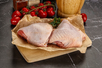 Raw chicken thigh for cooking