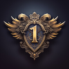 golden logo with the number one