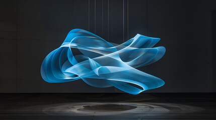 Vibrant Blue Light Spiral in Darkness: Captivating Visuals for Modern Design & Innovation Themes