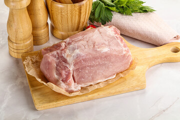 Raw uncooked pork meat loin