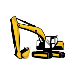 excavator logo vector illustration heavy duty