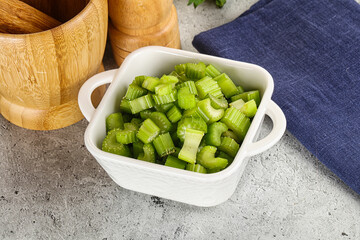 Vegan cuisine - Sliced celery stem