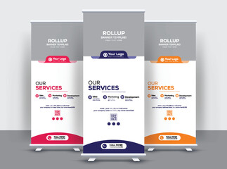 roll up x stand banner design template layout