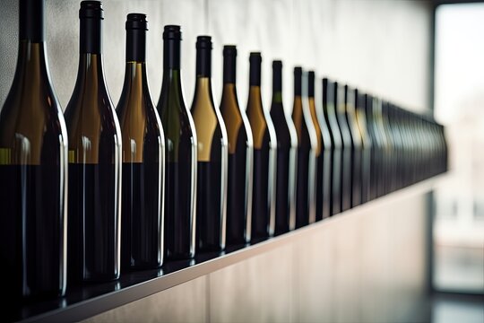 photo of bottles of wine lined up