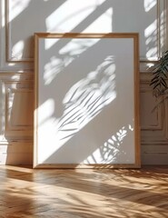Close-Up of a Mockup Poster Frame. Presented in 3D Render. Made with Generative AI Technology