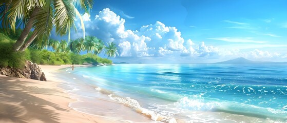 Beautiful tropical beach banner



