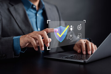 Data analysis of document ai artificial intelligence process with technology processor to planning business information data, tech, network corporate concept.