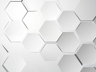 Obraz na płótnie Canvas White Hexagonal Abstract Background. Generative AI