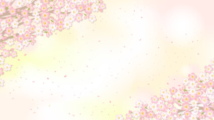 満開の桜の背景フレーム cherryblossom background	