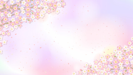 満開の桜の背景フレーム cherryblossom background	