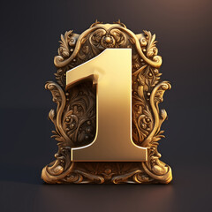 golden logo with the number one
