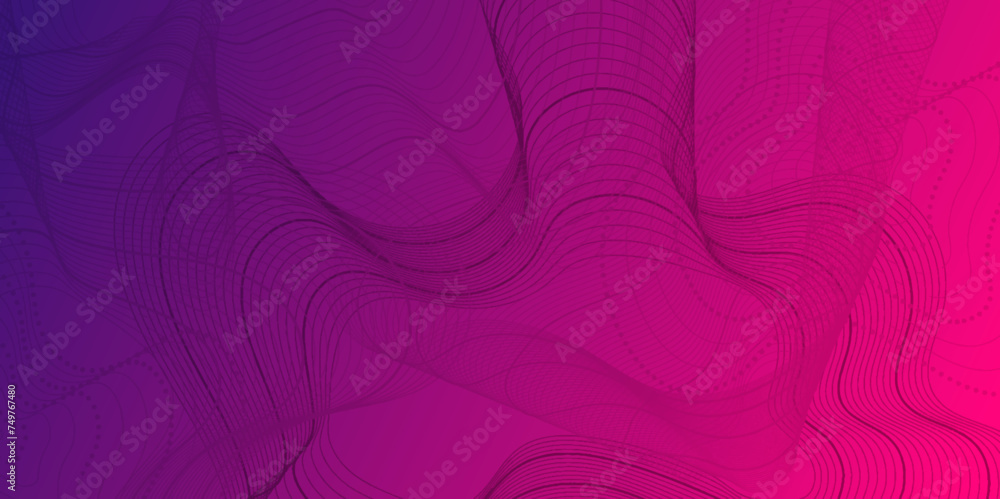 Poster Best Waves background Design, pink and blue color. Modern colorful gradient background with wave lines. Abstract pattern lines, waves. Vector layout for business background Modern cover design.