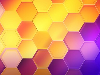 Violet and Yellow Abstract Hexagonal Background. Generative AI
