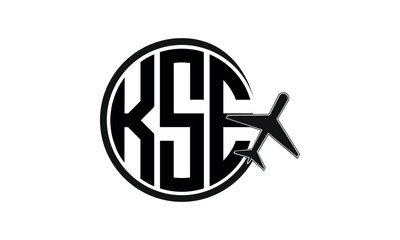 KSE three initial letter circle tour & travel agency logo design vector template. hajj Umrah agency, abstract, wordmark, business, monogram, minimalist, brand, company, flat, tourism agency, tourist