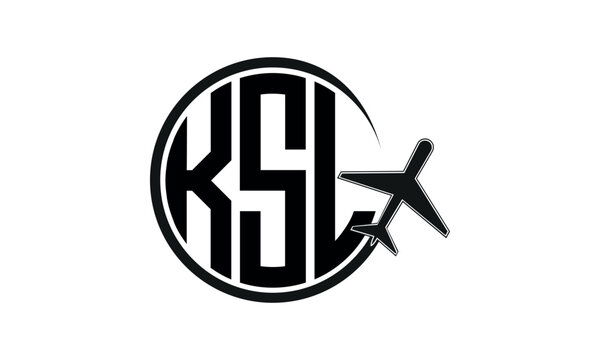KSL three initial letter circle tour & travel agency logo design vector template. hajj Umrah agency, abstract, wordmark, business, monogram, minimalist, brand, company, flat, tourism agency, tourist