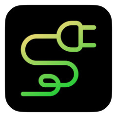 Editable electrical plug, cord, cable, wire vector icon. Construction, tools, industry. Part of a big icon set family. Perfect for web and app interfaces, presentations, infographics, etc