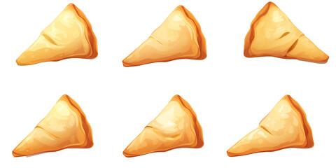 flat art collection of apple turnovers isolated on a white background as transparent PNG