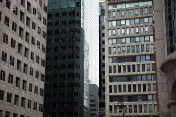 Fototapeta na wymiar Modern building around McGill College Avenue - Montreal - Quebec - Canada