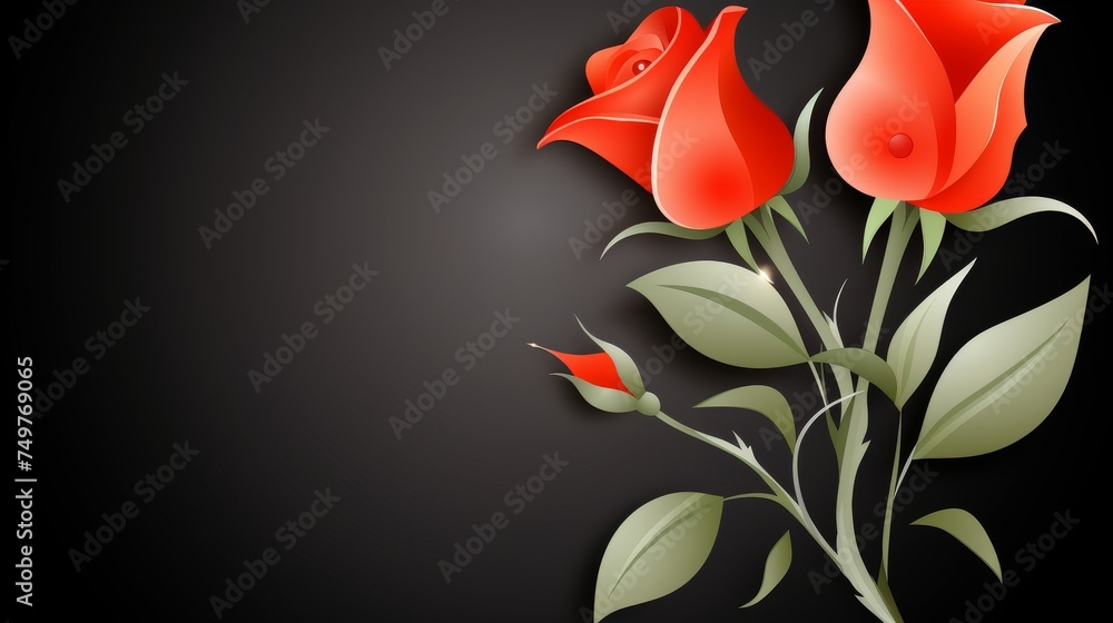 Poster elegant and vibrant handcrafted paper flowers background with space for text or design elements