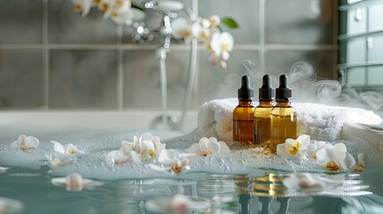 Luxurious Bath Time with Aromatherapy Oils and Orchids